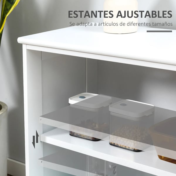Sideboard - Köksskåp - Stapelbart - 2 Skjutdörrar - 107 x 33 x 62,5 cm - Självmontering - Vit