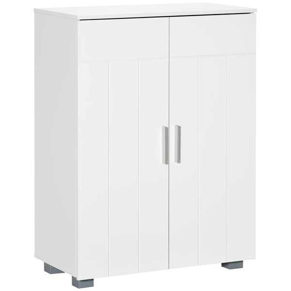 Badrumsskåp - 2 Dörrar - 2 Justerbara Hyllor - MDF - 60 x 30 x 80 cm - Vit