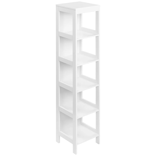Badrumshylla - Golvstående Hylla - 5 Nivåer - Max 30 kg - 30x30x140 cm - MDF - Vit