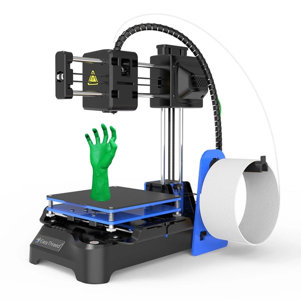 Mini 3D‑tulostin lapsille, pöytämalli, 100×100×100 mm, ilman lämmitettävää alustaa, yhden napin tulostus, TF‑kortti, PLA‑näyte, musta