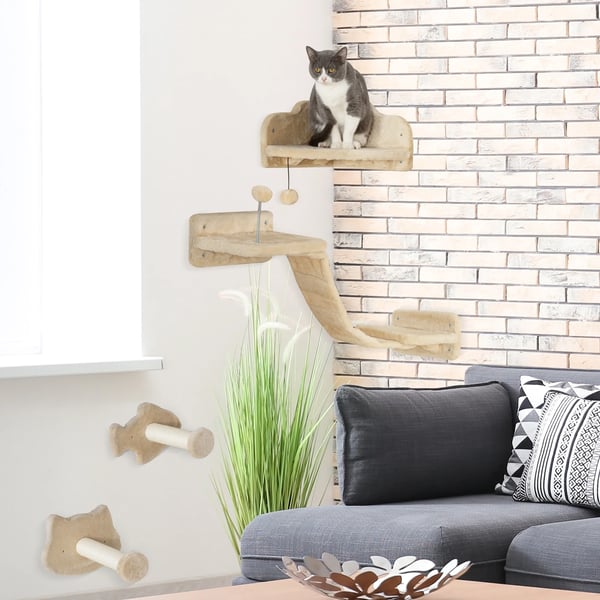 Katt klösbräda - Klösmatta - Trä - Enlagig - För Katter - Beige