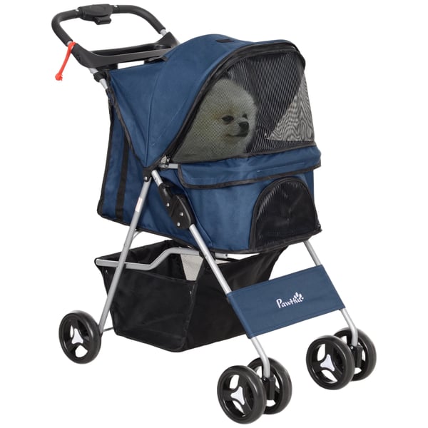 Husdjursvagn - Hund- & kattvagn XS - Hopfällbar - Justerbar sufflett - Oxfordtyg - 75×46×94 cm - Royalblå