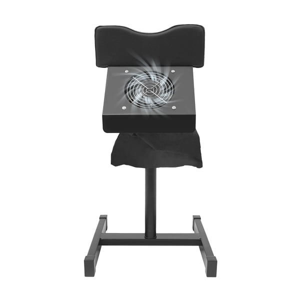 Pedicure stol/taburet til salon - Højdejusterbar - Fodstøtte - Rengøringsventilator - Metal/PVC - Sort