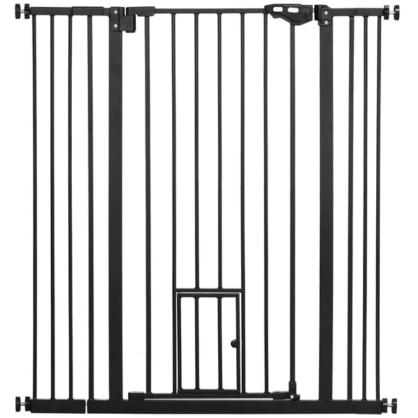 Hundgrind - Säkerhetsgrind - Med 1 Dörr - 206 x 90 cm - Svart