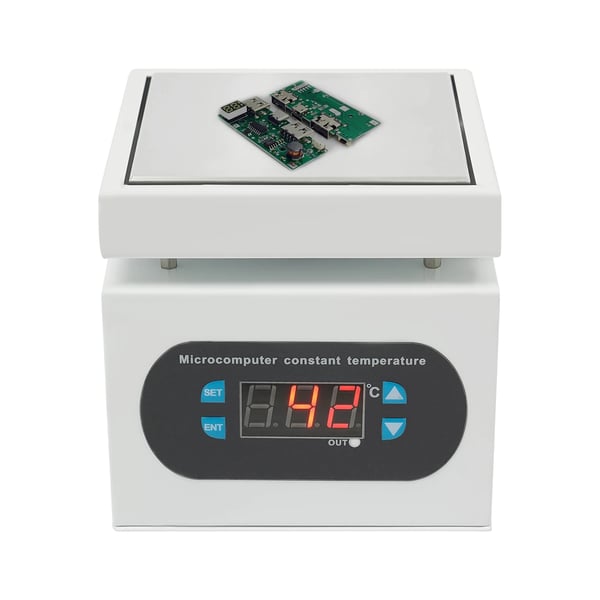 Elektrisk loddeplade - Forvarmebord - 700 W - 20 x 20 cm Plade - Mikrocomputer-styring - 220 V - Sølv