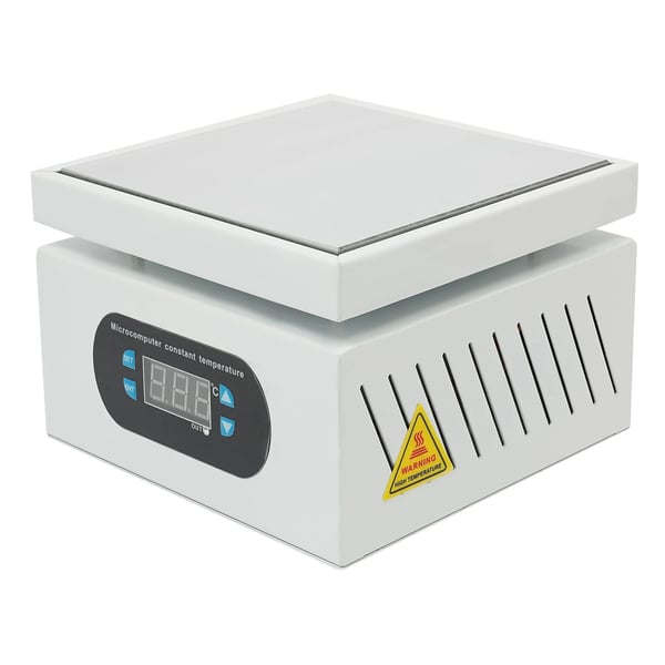 Elektrisk loddevarmeplade - Forvarmerstation PCB - 500 W - 15 × 15 cm - 220 V - Digital temperaturstyring - Lysegrå