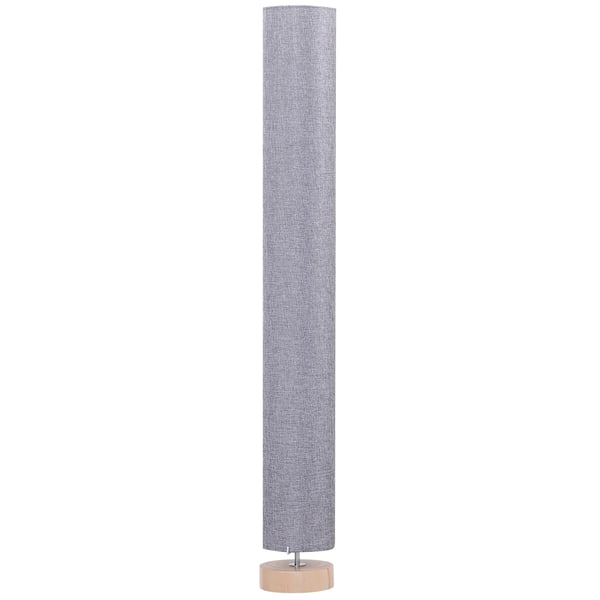 Golvlampa - E27-sockel - Max 40 W - Linneskärm - Trästativ - Ø 15 x 120 cm - Utan glödlampa - Ljusgrå