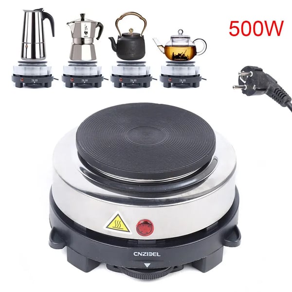 Mini kogeplade - Elektrisk enkeltplade - 500 W - Bærbar - Camping - Varmeplade