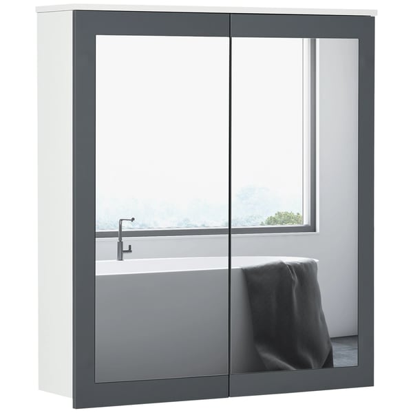 Badrumsskåp med spegel - Spegelskåp - Modern stil - Längd 91–120 cm - MDF & glas - Självmontering