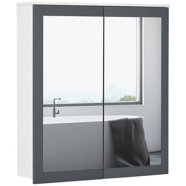 Badrumsskåp med spegel - Spegelskåp - Modern stil - Längd 91–120 cm - MDF & glas - Självmontering