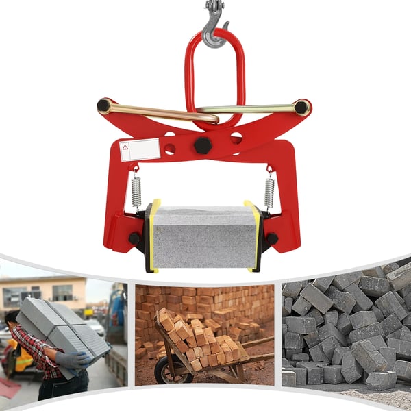 Kivipuristin - Nostopihdit - Kantavuus 330 kg - Leukaväli 10–24 cm - Punainen