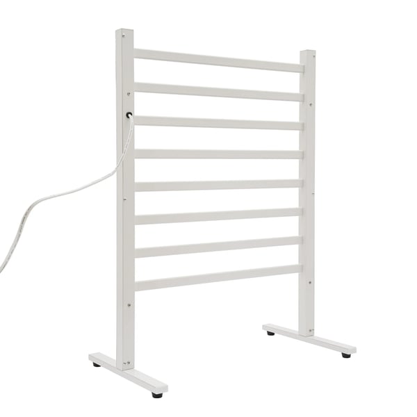 Håndklædetørrer - Fritstående elektrisk gulvmodel - Termostatstyring - Digital touchdisplay - 220V - EU-stik - Hvid