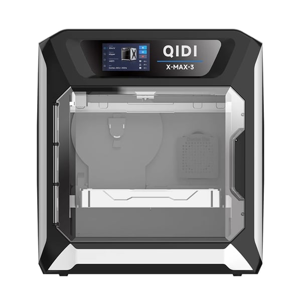 QIDI TECH X-MAX 3, 3D‑tulostin, 325×325×325 mm, jopa 600 mm/s, teollinen, WiFi, korkea tarkkuus, PLA/Nylon, valkoinen