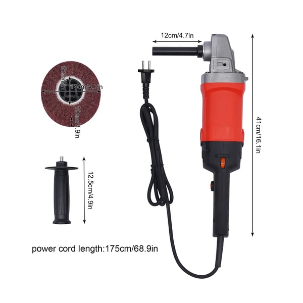 1580 W satineringsmaskine, børstesliber med tromlebørste, 220 V, polering, sort
