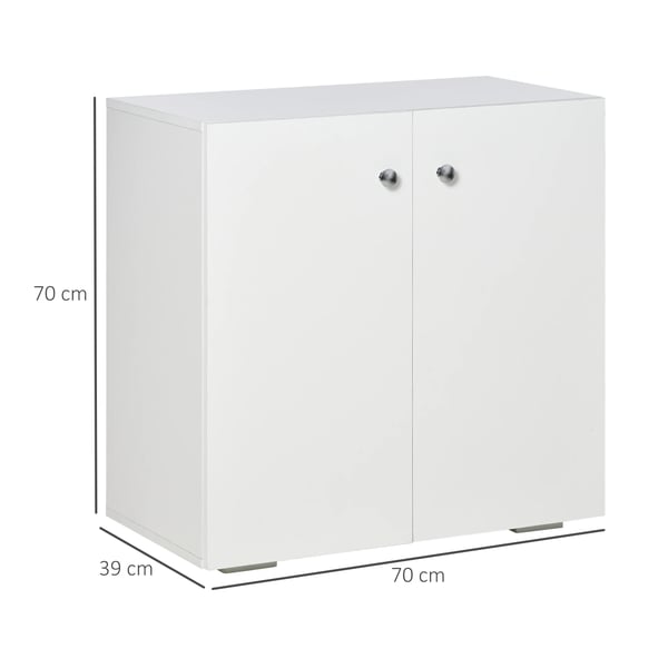 Sideboard/Skänk - Vardagsrum - 2 Dörrar - 1 Hylla - För Böcker - 70×39×70 cm - Montering Krävs - Vit
