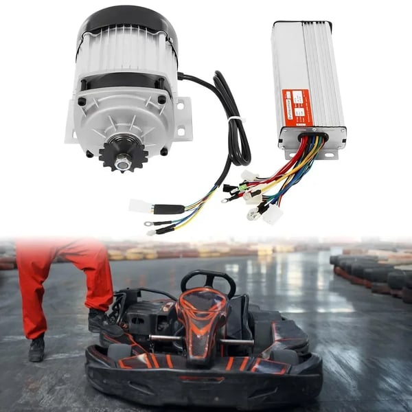 Børsteløs elmotor 48V DC 750W, motorsæt med controller, til elscooter/el-trehjuler/vogn, sølv