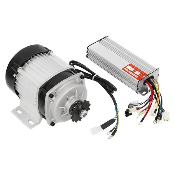 Børsteløs elmotor 48V DC 750W, motorsæt med controller, til elscooter/el-trehjuler/vogn, sølv