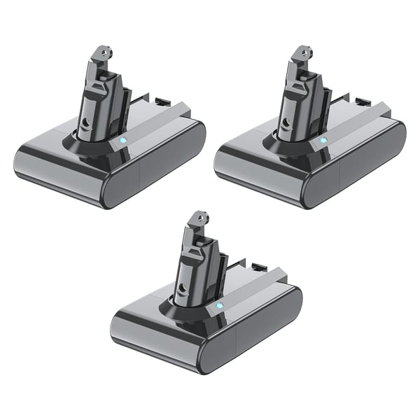 Erstatningsbatteri til Dyson V6, 21.6V 6000mAh 18650 Li‑ion, kompatibel med DC58/DC62 støvsuger, genopladeligt, blå