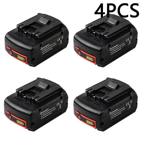 Kompatibel med Bosch Professional 18V, Li-ion batteri 6.0Ah/6000mAh (4-pak), grøn, erstatter BAT609/BAT610/BAT618/BAT619, GBA18V, GSR18V