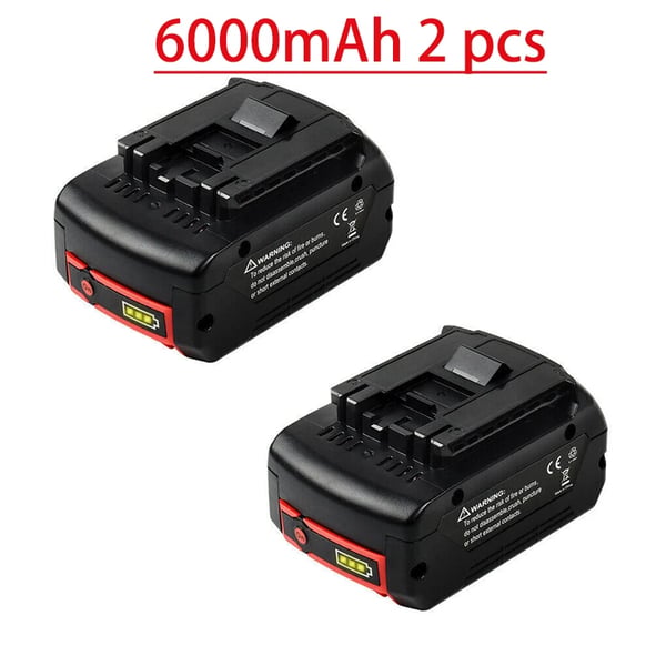 Bosch Professional 18V erstatningsbatteri, Li-ion 6.0Ah 6000mAh, rød, kompatibel med BAT609/BAT610/BAT618/BAT619, GBA18V/GSR18V, 2-pak