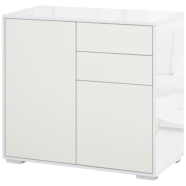 Skänk sideboard - Vardagsrumsskåp - 2 Dörrar - 2 Lådor - Justerbar Hylla - 79x36x74 cm - Montering Krävs