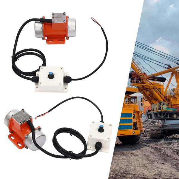 Vibrationsmotor - HY-M0.4 - 24V DC - Med Hastighedsregulator - Orange