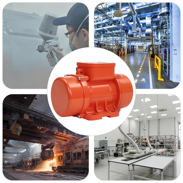 Betonvibrator - Vibrationsmotor HY 180/3 - 3-Faset - Vibrationskraft 2 kN - 180 W - 3600 omdr./min - EU-stik - Rød
