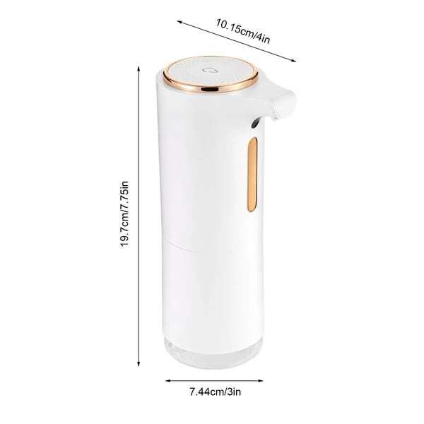 Automatisk sæbedispenser - D23-2 - Berøringsfri IR-sensor - Til skumsæbe - ABS - Til køkken & badeværelse - Hvid