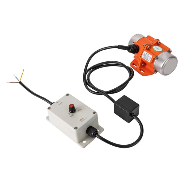 Vibrationsmotor - HY-0.1 AC asynkron - 30 W - 3000 omdr./min - 220 V - Hastighedsregulator - Manuel start - Orange