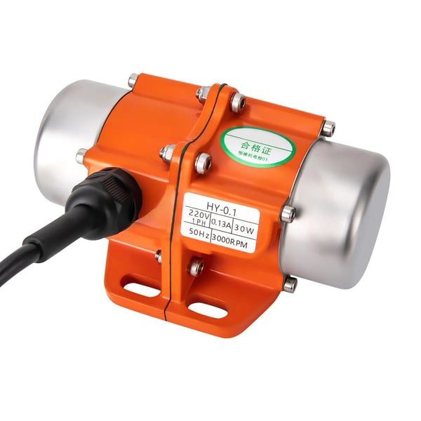 Vibrationsmotor - HY-0.1 AC asynkron - 30 W - 3000 omdr./min - 220 V - Hastighedsregulator - Manuel start - Orange