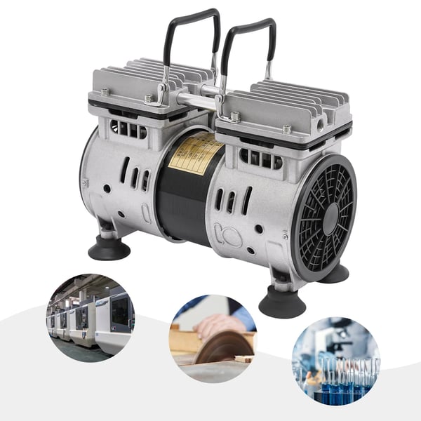Öljytön teollinen tyhjiöpumppu - XHX550A2 - Yksivaiheinen - 550 W - 220 V - EU-pistoke - Hopea