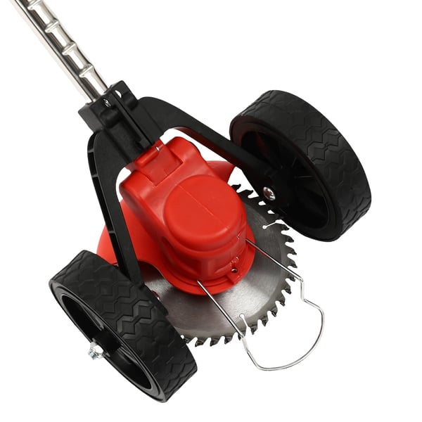 Græstrimmer 200W - Mini-plæneklipper - Ledningsfri - Højdejusterbart håndtag - 8 blade - Uden batteri - US-stik - Rød