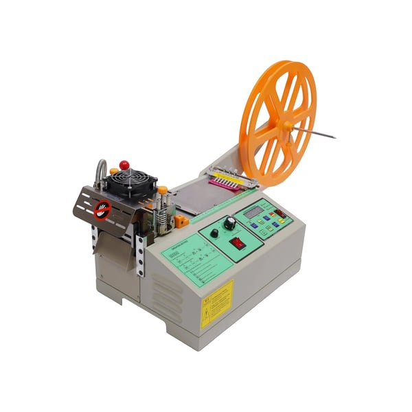 Tape- og båndskæremaskine - Digital bælteskærer - 280 W - Varm/kold skæring - Skærebredde 110 mm - Læder/plast/nylonbånd - 220 V EU - Sølv