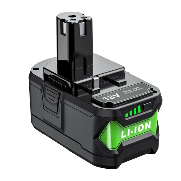 Ryobi One+ 18V Li-ion, batteriadapter, 6A, sort, kompatibel med P107 RB18L50 RB18L20 P108