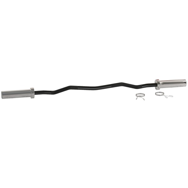EZ Curl Skivstång - 120 cm - Stål - För Styrketräning - Armträning - Svart/Silver