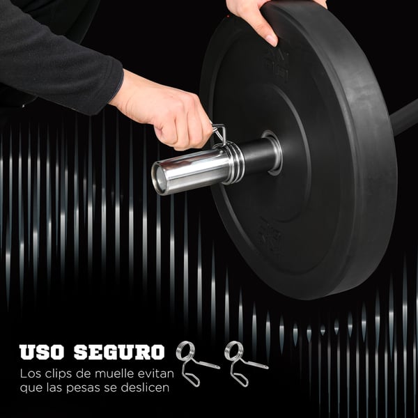 EZ Curl Skivstång - 120 cm - Stål - För Styrketräning - Armträning - Svart/Silver