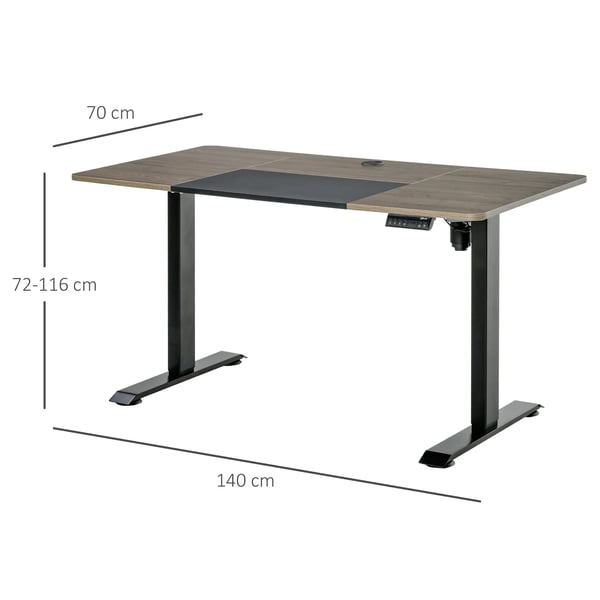 Elektriskt höj- och sänkbart skrivbord - Datorbord - 140×70 cm - 72–116 cm - 4 minnesknappar - Rektangulärt - Montering