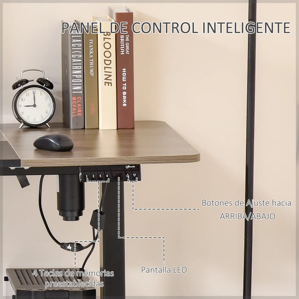 Elektriskt höj- och sänkbart skrivbord - Datorbord - 140×70 cm - 72–116 cm - 4 minnesknappar - Rektangulärt - Montering