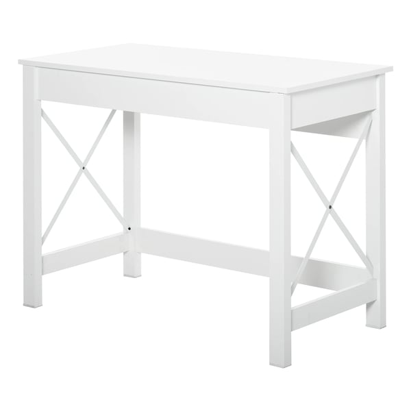 Skrivbord - Datorbord - Rektangulärt - Fristående - 105 x 50 x 76 cm - För skola och kontor - Modern minimalistisk design - Vit Skrivbord - Datorbord - Rektangulärt - Fristående - 105 x 50 x 76 cm - För skola och kontor - Modern minimalistisk design - Vit