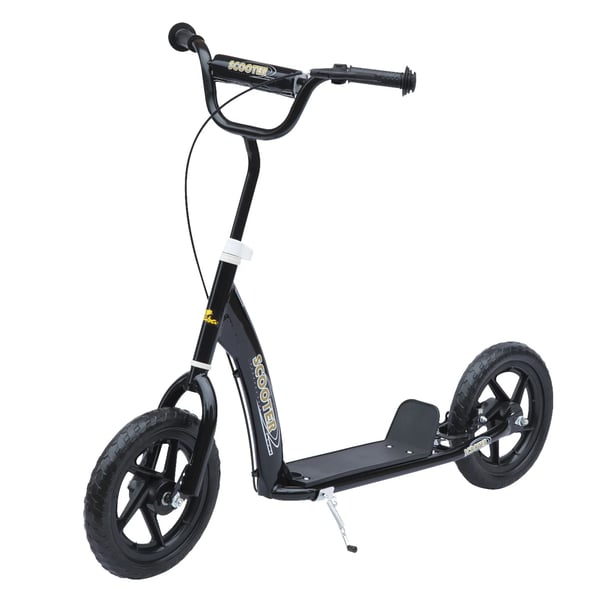 Barnsparkcykel - Kick-scooter - 30 cm hjul - Höj- och sänkbart styre - Broms - För 5–12 år - Svart