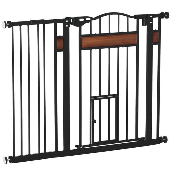 Säkerhetsgrind - Dörr- och trappgrind - Utdragbar - Metall - 105x4x76,2 cm - Svart