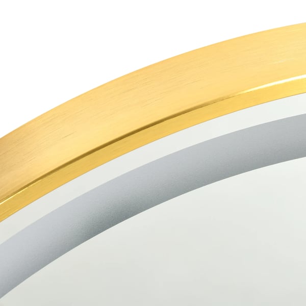 Badrumsspegel - LED Väggspegel - 60x60x4 cm - Touchströmbrytare - 3 Ljuslägen Justerbara - Glas & Aluminium - Guld