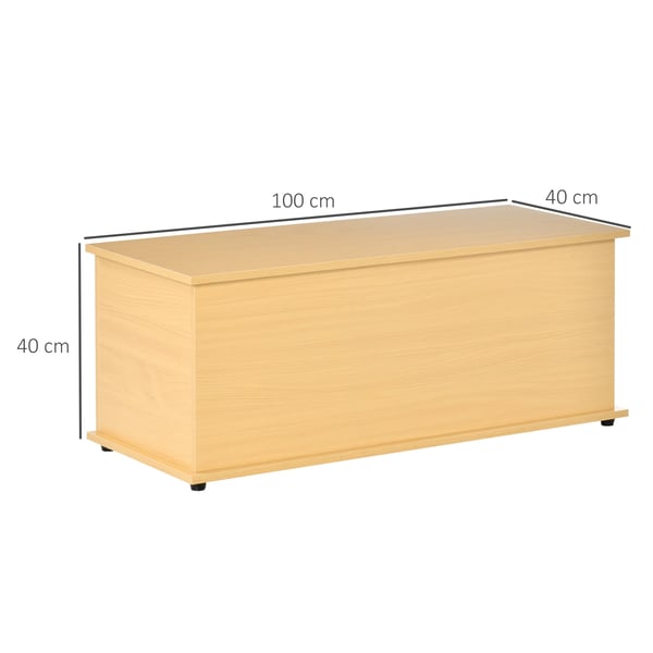 Förvaringskista - Förvaringslåda i bok - 100 x 40 x 40 cm - Max 60 kg - Melaminyta - Brun