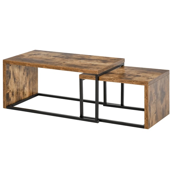 Soffbord 2-pack - Vardagsrumsbord - Metallben - Industriell stil
