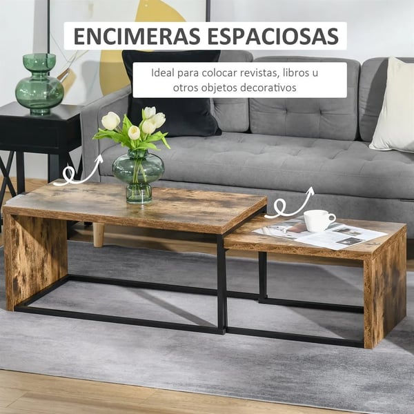 Soffbord 2-pack - Vardagsrumsbord - Metallben - Industriell stil