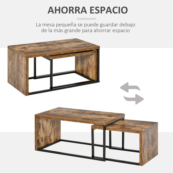 Soffbord 2-pack - Vardagsrumsbord - Metallben - Industriell stil
