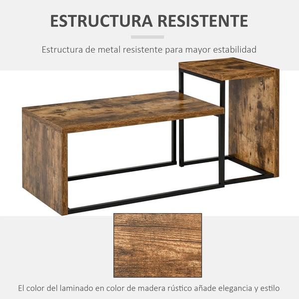 Soffbord 2-pack - Vardagsrumsbord - Metallben - Industriell stil