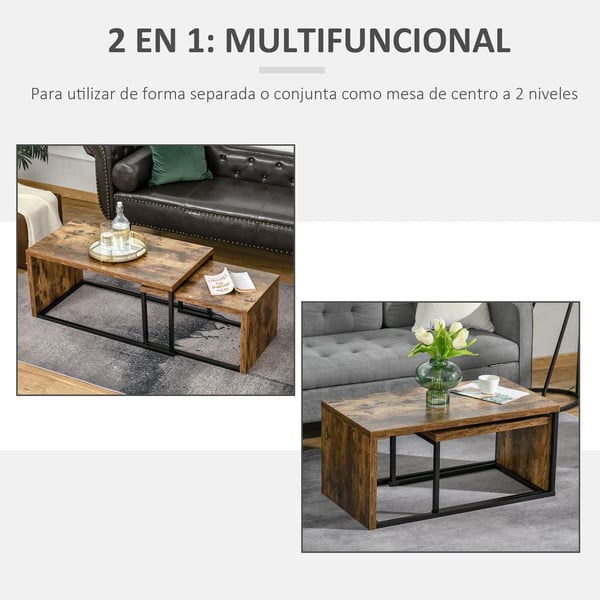 Soffbord 2-pack - Vardagsrumsbord - Metallben - Industriell stil