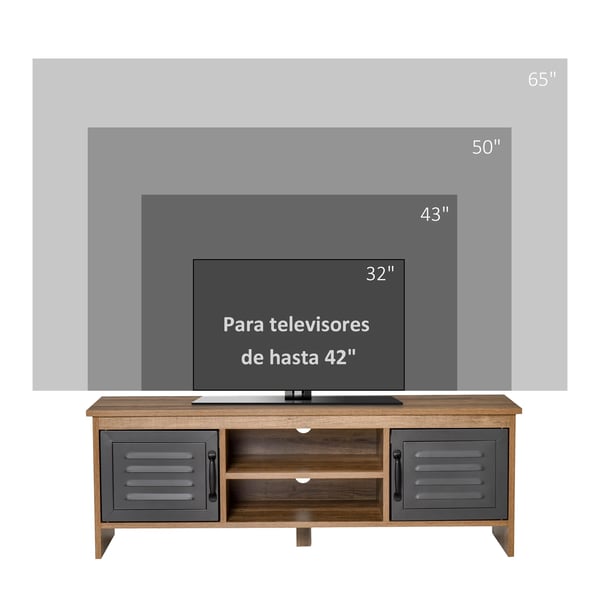 TV-bänk - TV-stativ - För TV upp till 107 cm - 2 dörrar, 2 hyllor - Modern stil - 109 x 35 x 38 cm