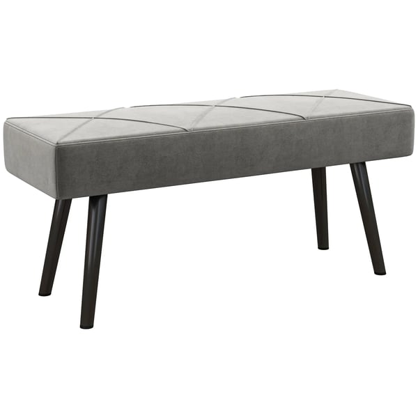 Ottoman sittbänk - Fotpall/bäddbänk - Stålben - Max belastning 120 kg - Storlek 100×36×45 cm - Skum & polyester - Mörkgrå